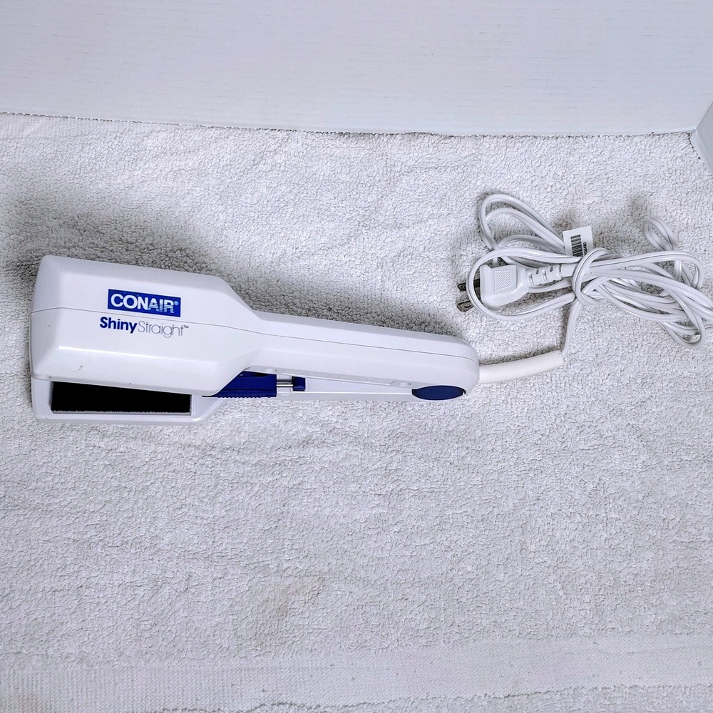 Conair Shiny Straight White and Blue Hair Straightener Iron 120V 43W‎ CS7